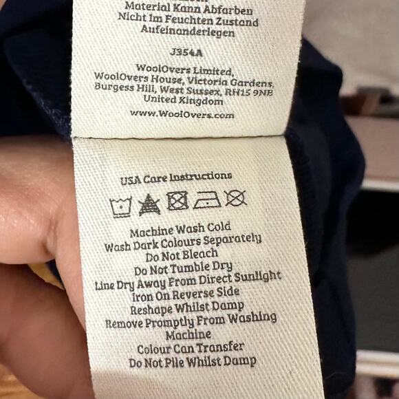 Woolovers Slim Polo‎ Neck Top in Navy Blue Size XL - Picture 10 of 12